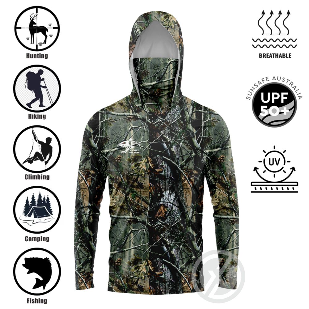 Mens Fashion Summer - Camicia da Pesca con Cappuccio UPF50+