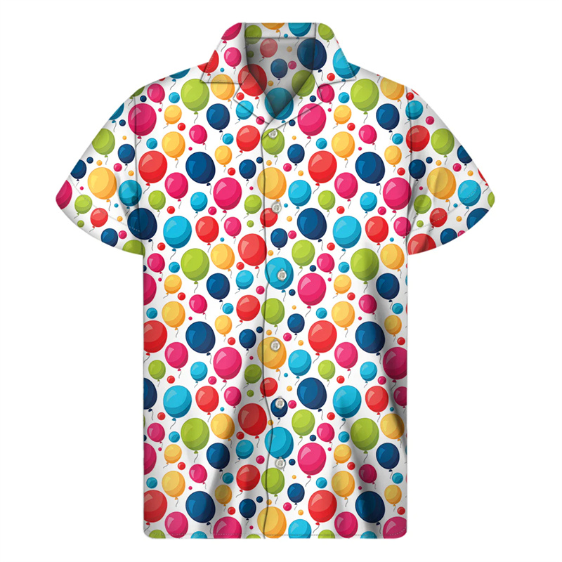 Men'S Fashion Lk - Cartoon Air Balloon Stampa 3D Camicia
