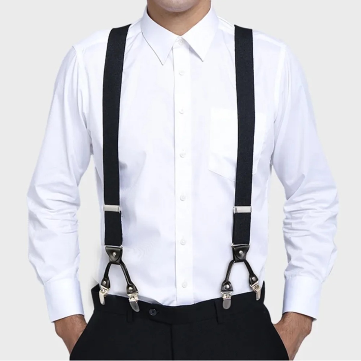 Suspenders Clip Men - Bretelle alla Moda da Uomo, Robuste,