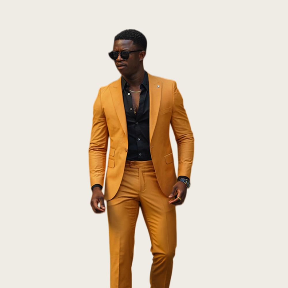 Slim Fit Blazer Men - Abito da uomo giallo senape 2