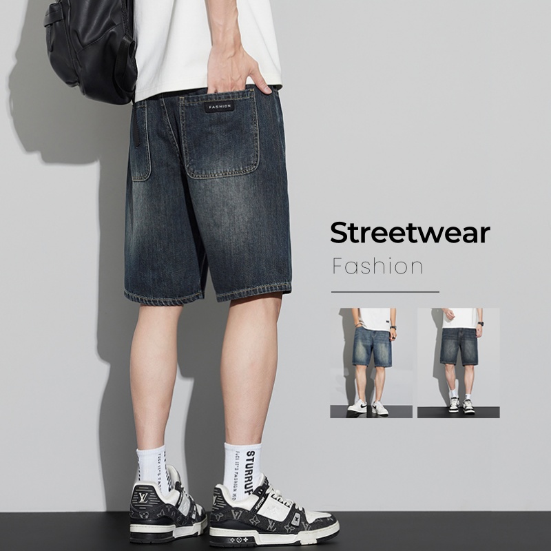 Men Fashion Jeans - Pantaloncini di jeans vintage da uomo
