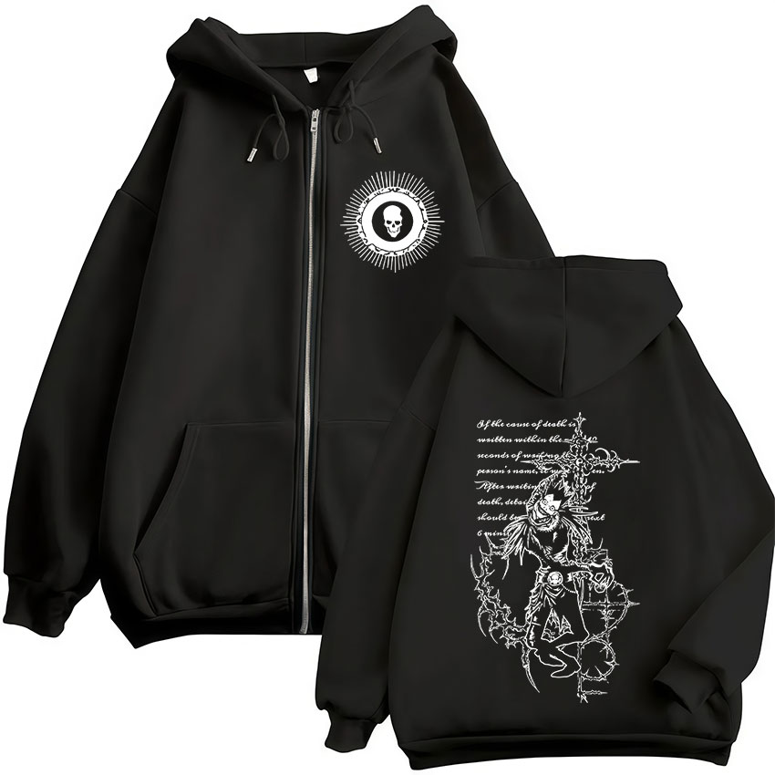 Men'S Fashion Light Jacket - Felpa con Cappuccio e Zip Death
