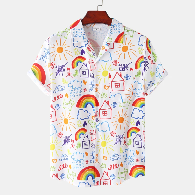 Men'S Fashion Lk - Estate Arcobaleno da uomo Vocazione Risvolto