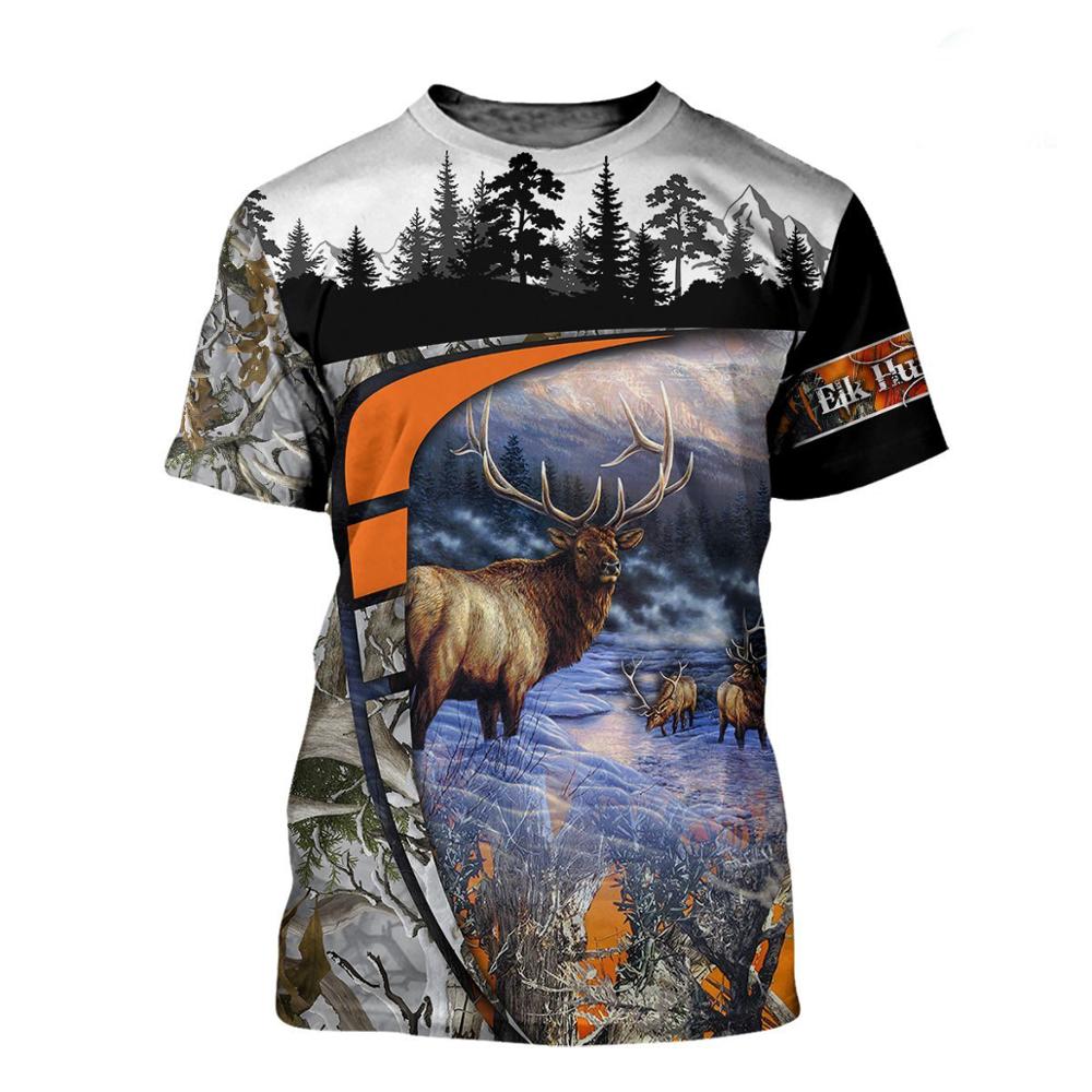 Men'S Fashion Lk - Animale Caccia cervo 3D Stampato maglietta