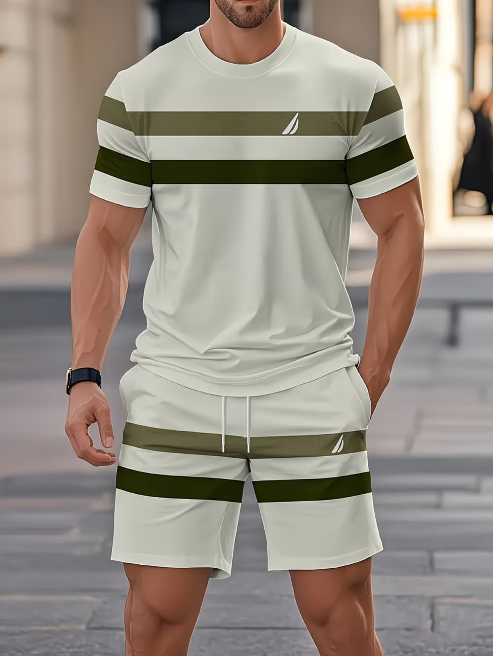 Men'S Fashion Formal - Completo Estivo da Uomo con Stampa