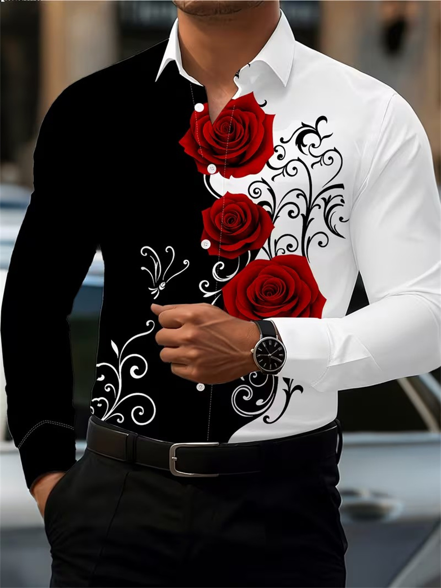 Men'S Tops Fashion - Camicia a maniche lunghe da uomo