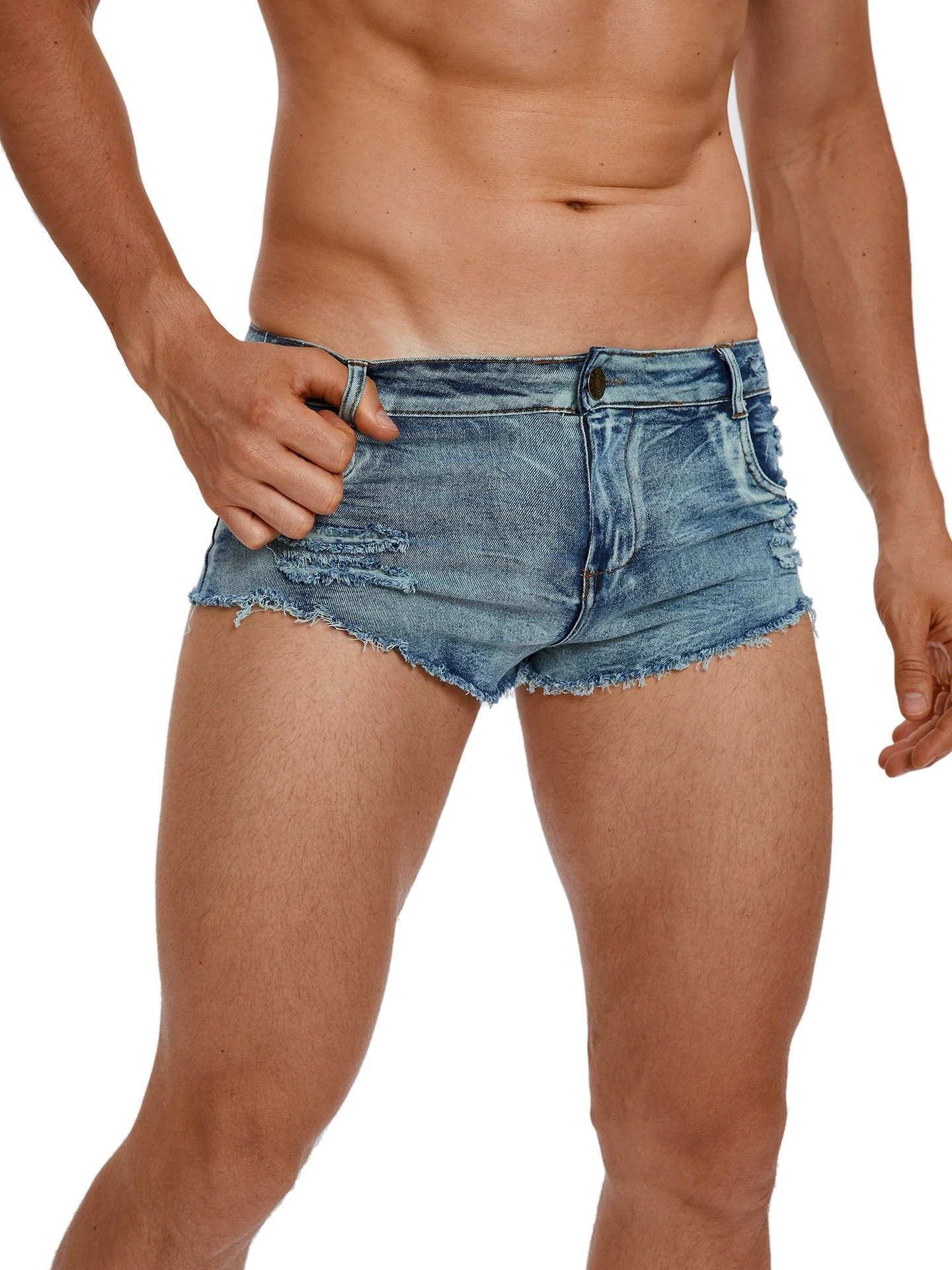 Men Fashion Jeans - Pantaloncini Jeans da Uomo a Vita