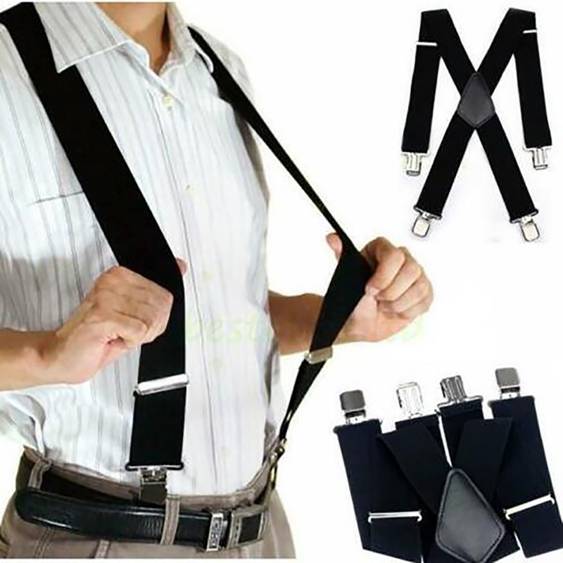 Suspenders Clip Men - 4 clip 2.5/3.5 cm di larghezza