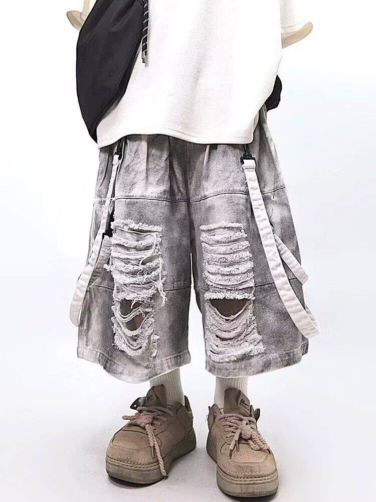 Men Fashion Jeans - Jeans Strappati Retrò Hip-hop da Uomo,
