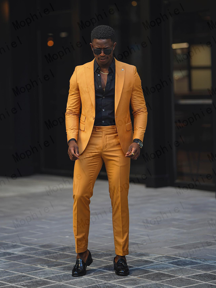 Abito da uomo giallo senape 2  - Slim Fit Blazer Men recensione e prezzo