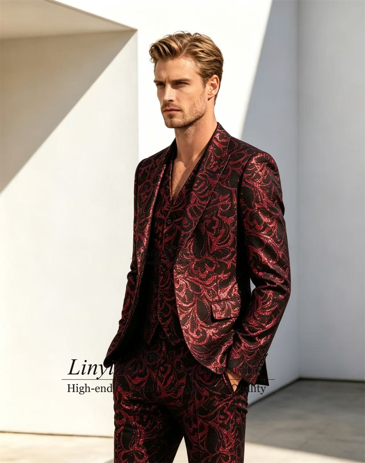 Abiti da uomo jacquard alla mo - Mens Fashion Trajes recensione e prezzo