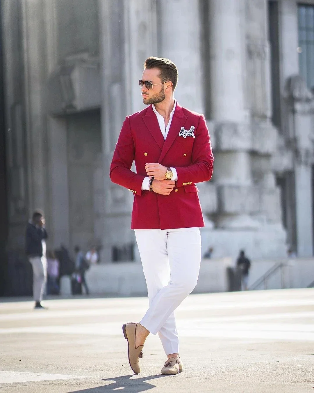 Completo Uomo Elegante Rosso c - Slim Fit Blazer Men recensione e prezzo