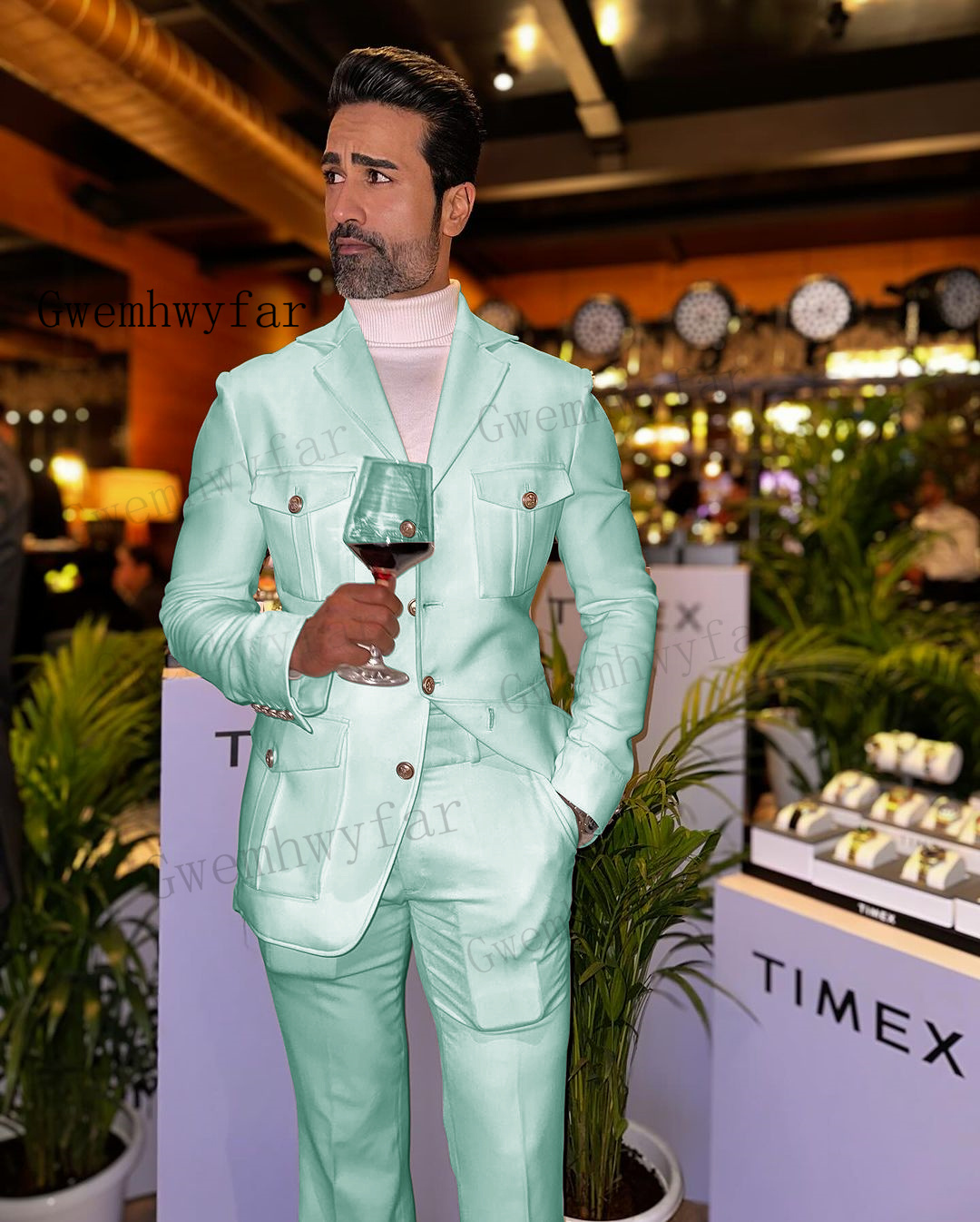 Gwenhwyfar Mint Green Affrica  - Slim Fit Blazer Men recensione e prezzo