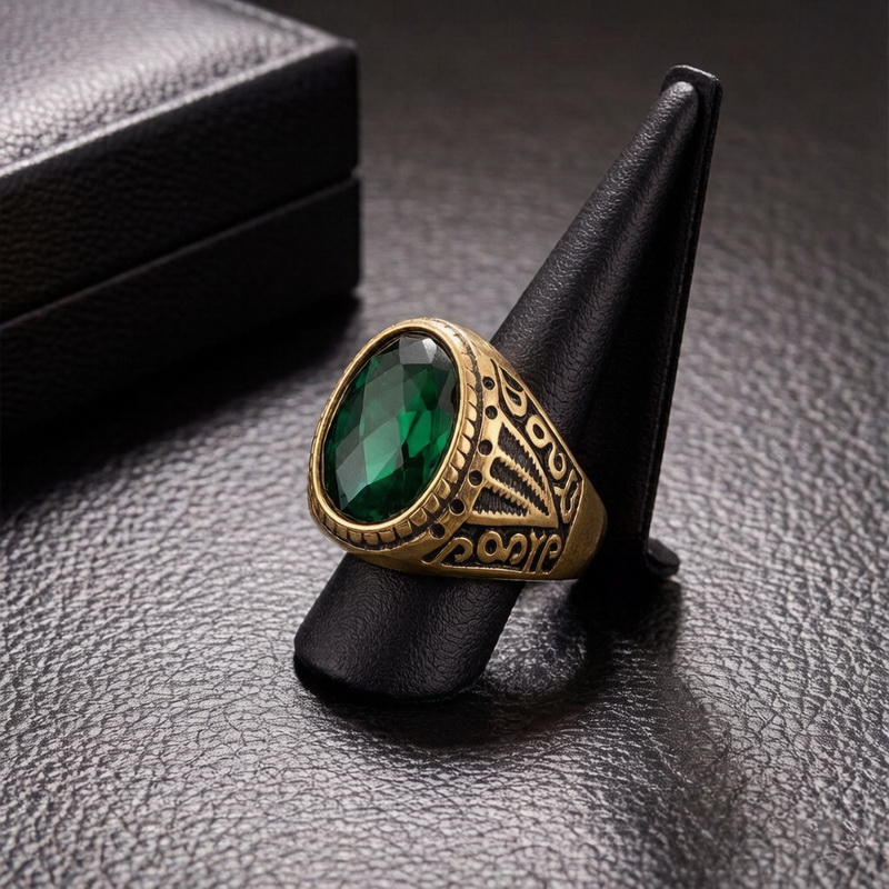 Anello Retrò Verde con Gemma d - Men'S Fashion Lk recensione e prezzo